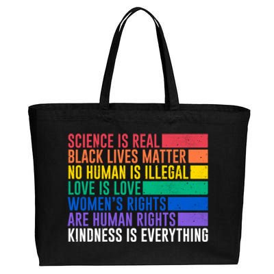 Science Is Real Black Lives Matter Rights Kind Gift Great Gift Cotton Canvas Jumbo Tote