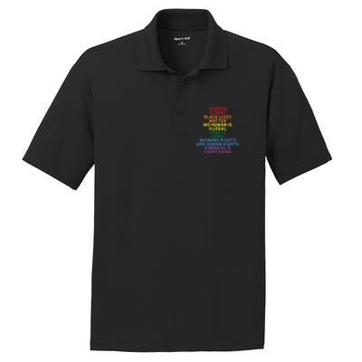 Science Is Real Black Lives Matter Love Is Love Cute Gift PosiCharge RacerMesh Polo