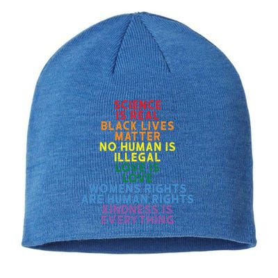 Science Is Real Black Lives Matter Love Is Love Cute Gift Sustainable Beanie