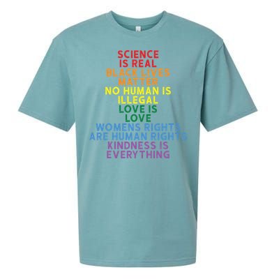 Science Is Real Black Lives Matter Love Is Love Cute Gift Sueded Cloud Jersey T-Shirt