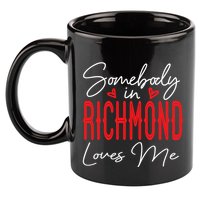 Somebody In Richmond Loves Me Virginia Relationship Matching Cute Gift 11oz C Handle Ceramic Mug