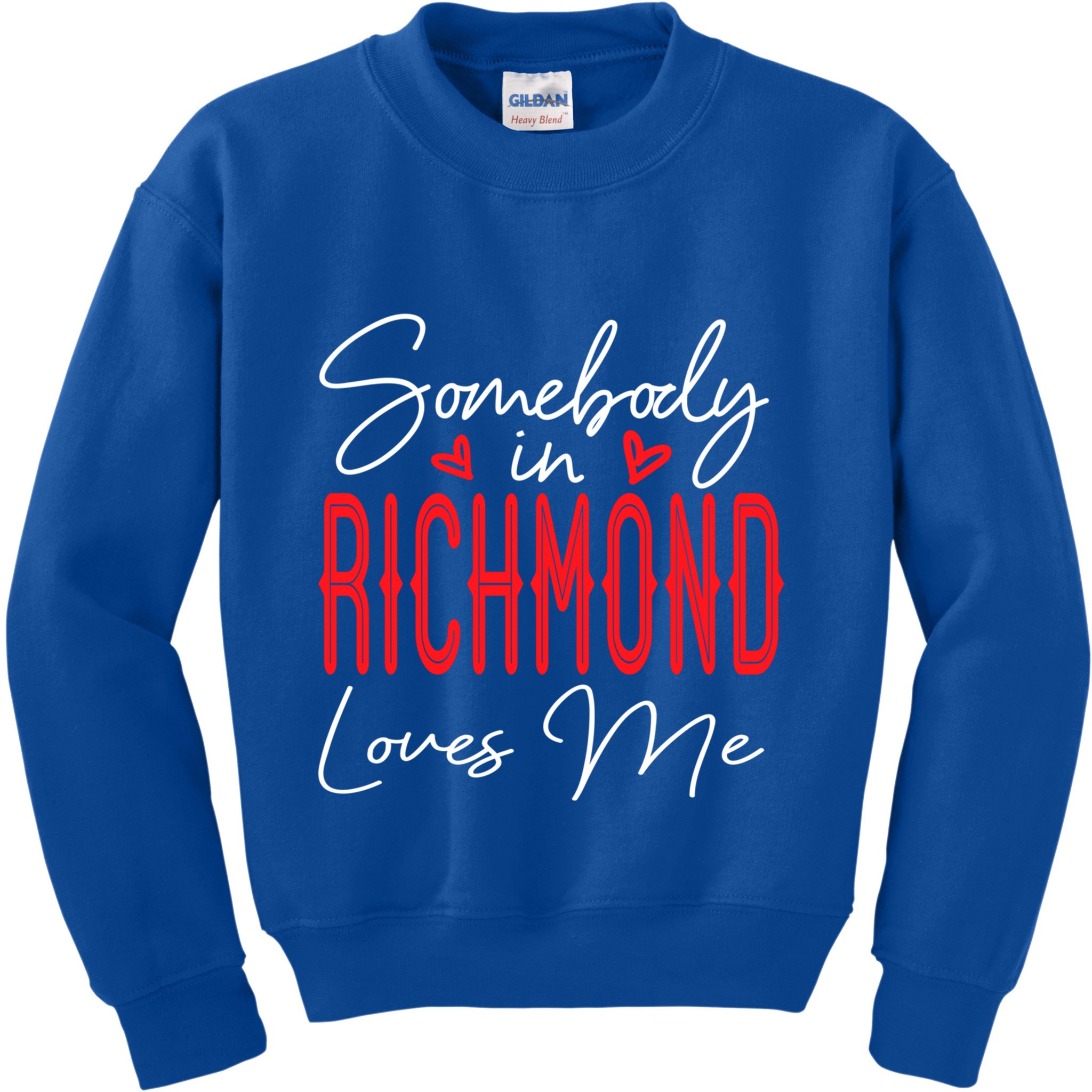 Somebody In Richmond Loves Me Virginia Relationship Matching Cute Gift Kids Sweatshirt