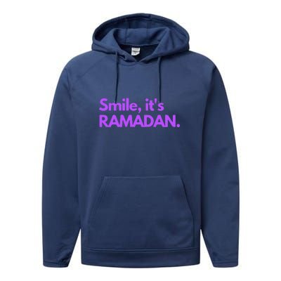 Smile Its Ramadan Celebrating The Holy Month Gift For Ramadan Mubarak Performance Fleece Hoodie