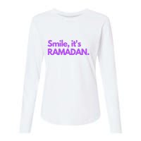 Smile Its Ramadan Celebrating The Holy Month Gift For Ramadan Mubarak Womens Cotton Relaxed Long Sleeve T-Shirt