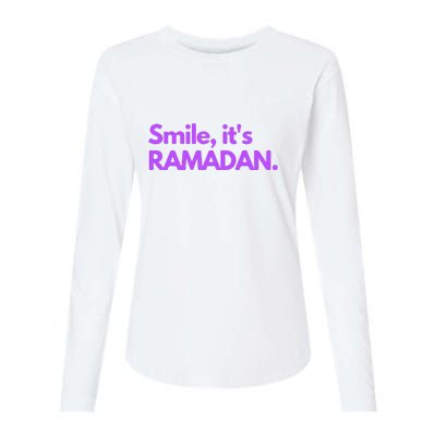 Smile Its Ramadan Celebrating The Holy Month Gift For Ramadan Mubarak Womens Cotton Relaxed Long Sleeve T-Shirt