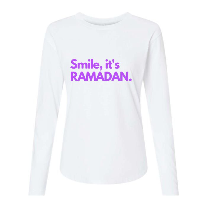 Smile Its Ramadan Celebrating The Holy Month Gift For Ramadan Mubarak Womens Cotton Relaxed Long Sleeve T-Shirt