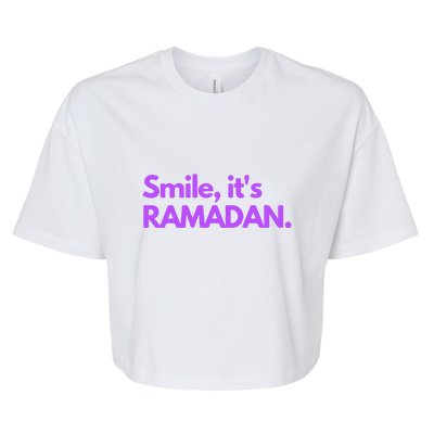 Smile Its Ramadan Celebrating The Holy Month Gift For Ramadan Mubarak Bella+Canvas Jersey Crop Tee