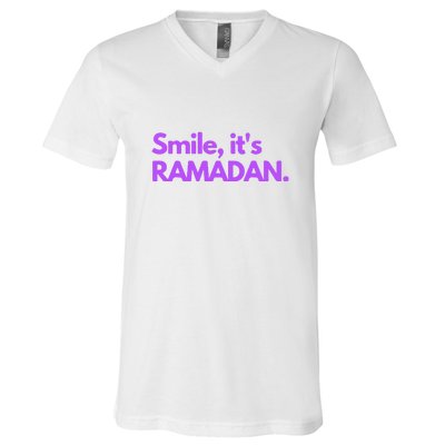 Smile Its Ramadan Celebrating The Holy Month Gift For Ramadan Mubarak V-Neck T-Shirt