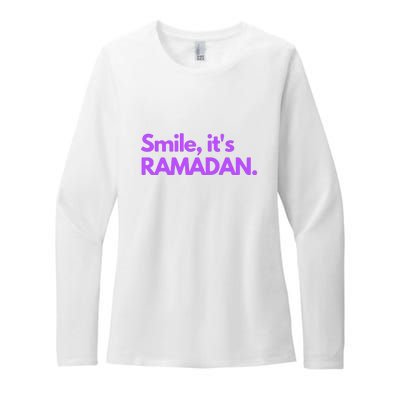 Smile Its Ramadan Celebrating The Holy Month Gift For Ramadan Mubarak Womens CVC Long Sleeve Shirt