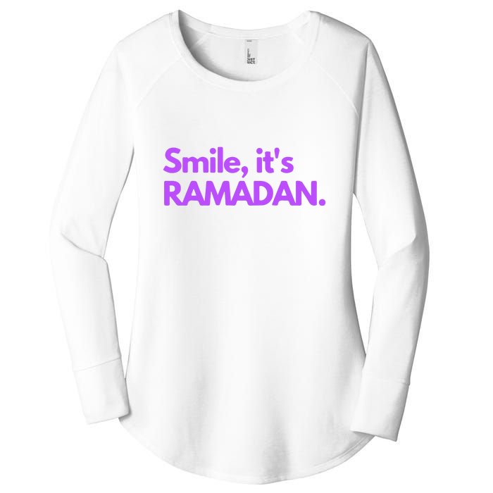 Smile Its Ramadan Celebrating The Holy Month Gift For Ramadan Mubarak Women's Perfect Tri Tunic Long Sleeve Shirt