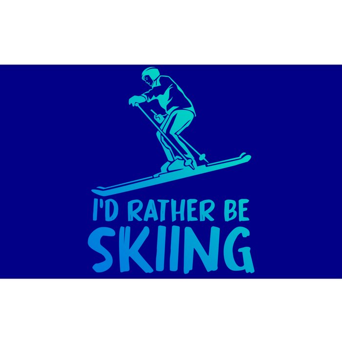 Skier Id Rather Be Skiing Winter Sports Funny Ski Gift Bumper Sticker