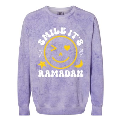 Smile Its Ramadan Present Muslim Eid Clothe Ramadan Mubarak Gift Colorblast Crewneck Sweatshirt