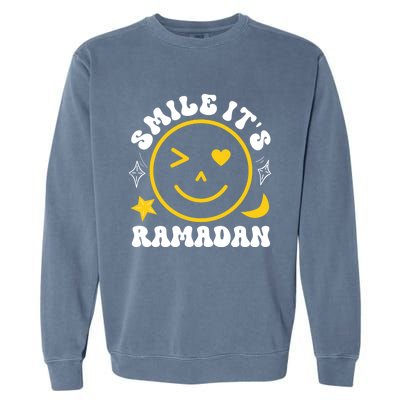 Smile Its Ramadan Present Muslim Eid Clothe Ramadan Mubarak Gift Garment-Dyed Sweatshirt