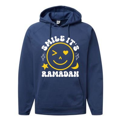 Smile Its Ramadan Present Muslim Eid Clothe Ramadan Mubarak Gift Performance Fleece Hoodie