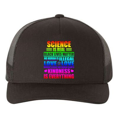 Science Is Real Black Lives Matter No Human Is Illegal Love Is Love Womens Righ Yupoong Adult 5-Panel Trucker Hat