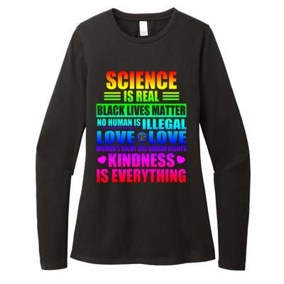 Science Is Real Black Lives Matter No Human Is Illegal Love Is Love Womens Righ Womens CVC Long Sleeve Shirt