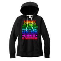 Science Is Real Black Lives Matter No Human Is Illegal Love Is Love Womens Righ Women's Fleece Hoodie