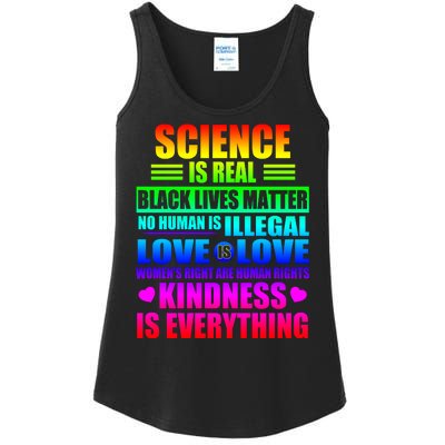 Science Is Real Black Lives Matter No Human Is Illegal Love Is Love Womens Righ Ladies Essential Tank