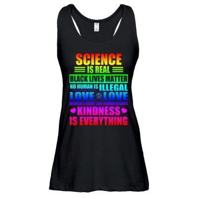 Science Is Real Black Lives Matter No Human Is Illegal Love Is Love Womens Righ Ladies Essential Flowy Tank