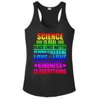 Science Is Real Black Lives Matter No Human Is Illegal Love Is Love Womens Righ Ladies PosiCharge Competitor Racerback Tank