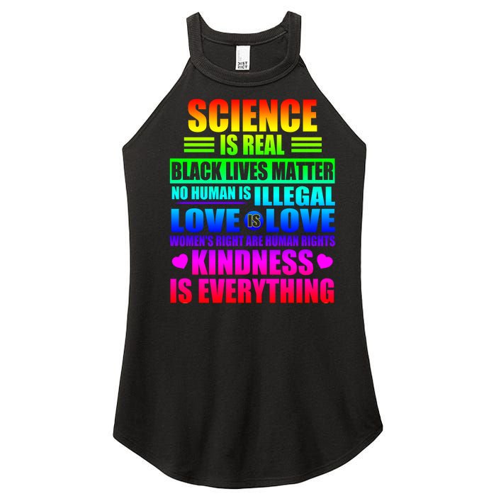 Science Is Real Black Lives Matter No Human Is Illegal Love Is Love Womens Righ Women's Perfect Tri Rocker Tank