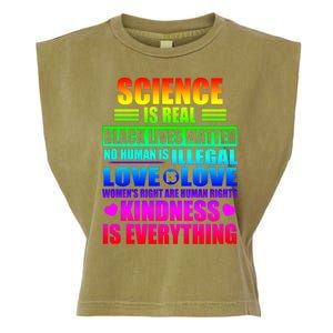 Science Is Real Black Lives Matter No Human Is Illegal Love Is Love Womens Righ Garment-Dyed Women's Muscle Tee