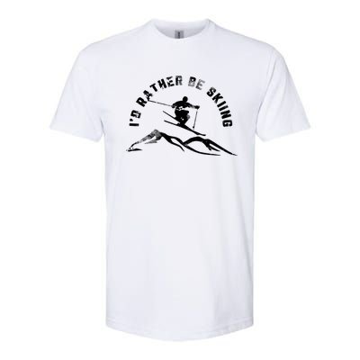 Skier Id Rather Be Skiing Ski Funny Gift Softstyle® CVC T-Shirt