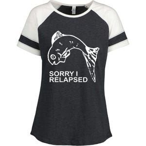 Sorry I Relapsed Funny Fish Fishing Enza Ladies Jersey Colorblock Tee