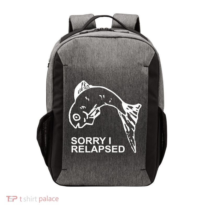 Sorry I Relapsed Funny Fish Fishing Vector Backpack