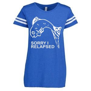 Sorry I Relapsed Funny Fish Fishing Enza Ladies Jersey Football T-Shirt