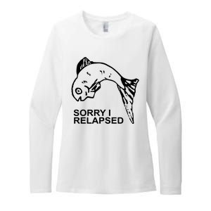 Sorry I Relapsed Funny Fish Fishing Womens CVC Long Sleeve Shirt