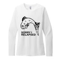 Sorry I Relapsed Funny Fish Fishing Womens CVC Long Sleeve Shirt