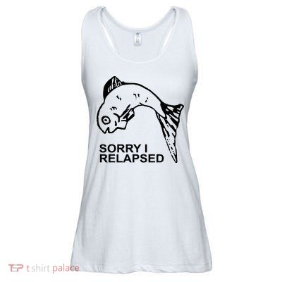 Sorry I Relapsed Funny Fish Fishing Ladies Essential Flowy Tank