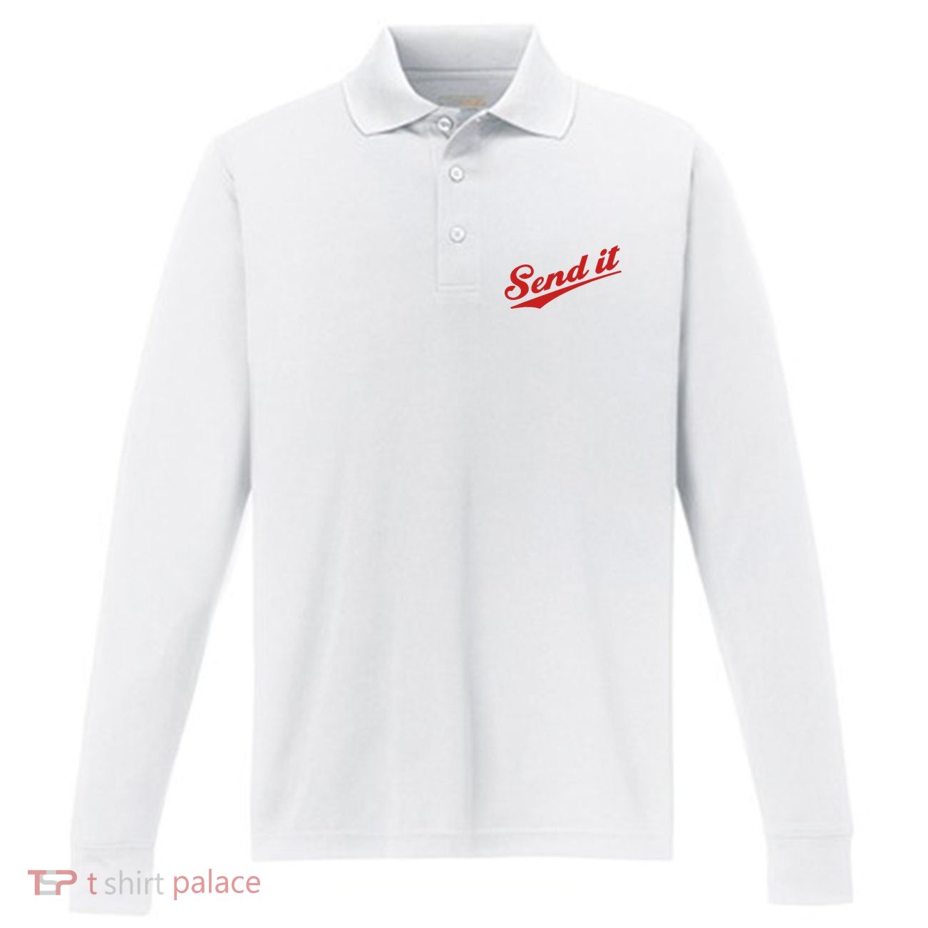 Sent It Red Logo Performance Long Sleeve Polo
