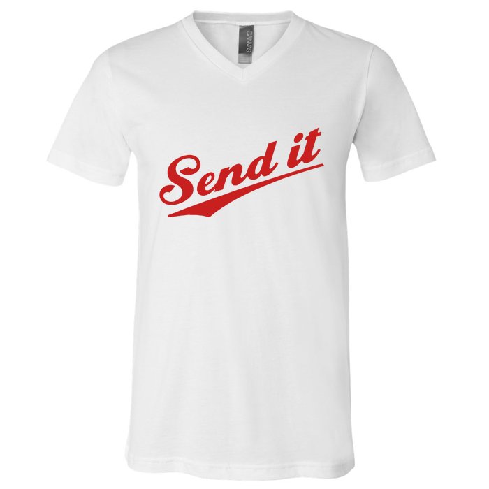 Sent It Red Logo V-Neck T-Shirt