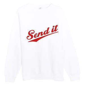 Sent It Red Logo Premium Crewneck Sweatshirt