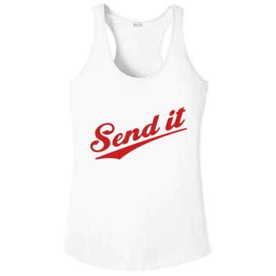 Sent It Red Logo Ladies PosiCharge Competitor Racerback Tank