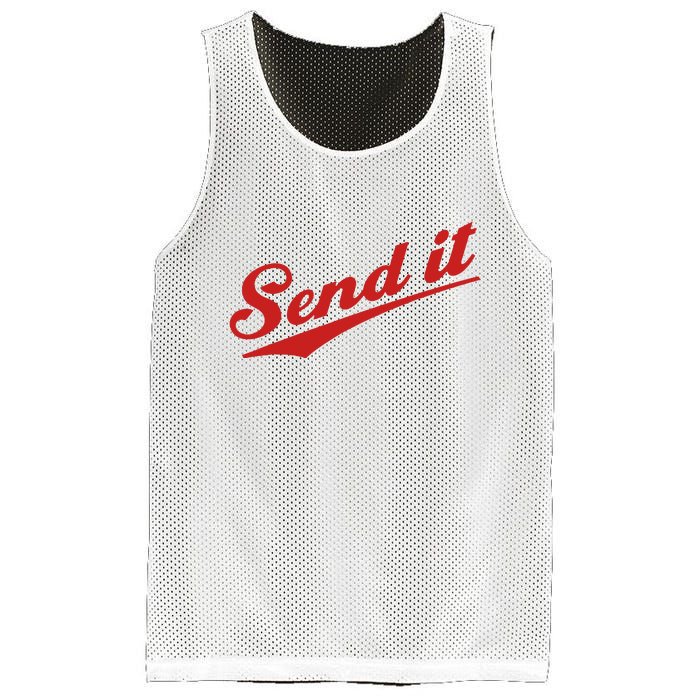 Sent It Red Logo Mesh Reversible Basketball Jersey Tank