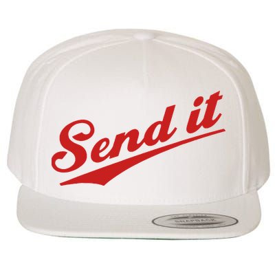 Sent It Red Logo Wool Snapback Cap