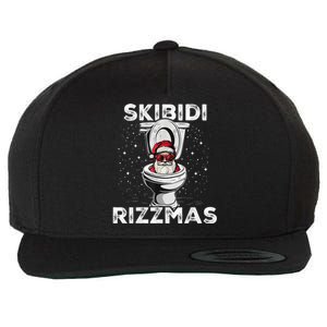 Skib Idi Rizzmas Funny Toilet Santa White Elephant Christmas Wool Snapback Cap