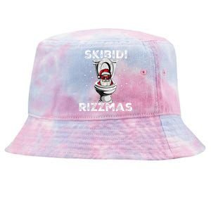 Skib Idi Rizzmas Funny Toilet Santa White Elephant Christmas Tie-Dyed Bucket Hat