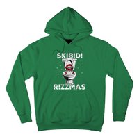 Skib Idi Rizzmas Funny Toilet Santa White Elephant Christmas Hoodie