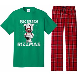 Skib Idi Rizzmas Funny Toilet Santa White Elephant Christmas Pajama Set