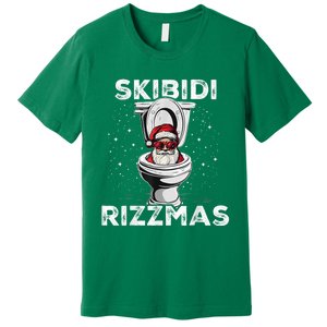 Skib Idi Rizzmas Funny Toilet Santa White Elephant Christmas Premium T-Shirt