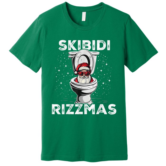 Skib Idi Rizzmas Funny Toilet Santa White Elephant Christmas Premium T-Shirt