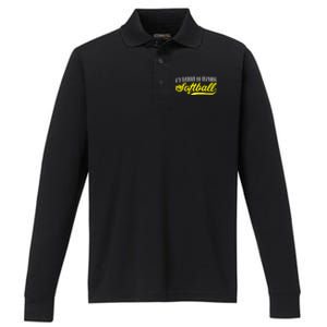 Softball I'd Rather Be Playing Softball Gift Performance Long Sleeve Polo