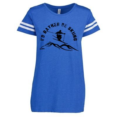 Skier I'd Rather Be Skiing Ski T Enza Ladies Jersey Football T-Shirt