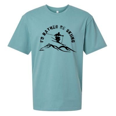 Skier I'd Rather Be Skiing Ski T Sueded Cloud Jersey T-Shirt