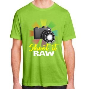 Shoot It Raw Photographer Joke Camera Photographing Funny Gift Adult ChromaSoft Performance T-Shirt