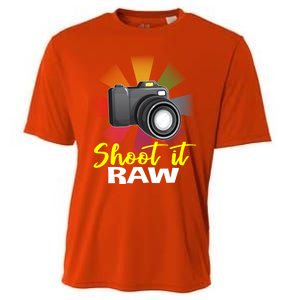 Shoot It Raw Photographer Joke Camera Photographing Funny Gift Cooling Performance Crew T-Shirt